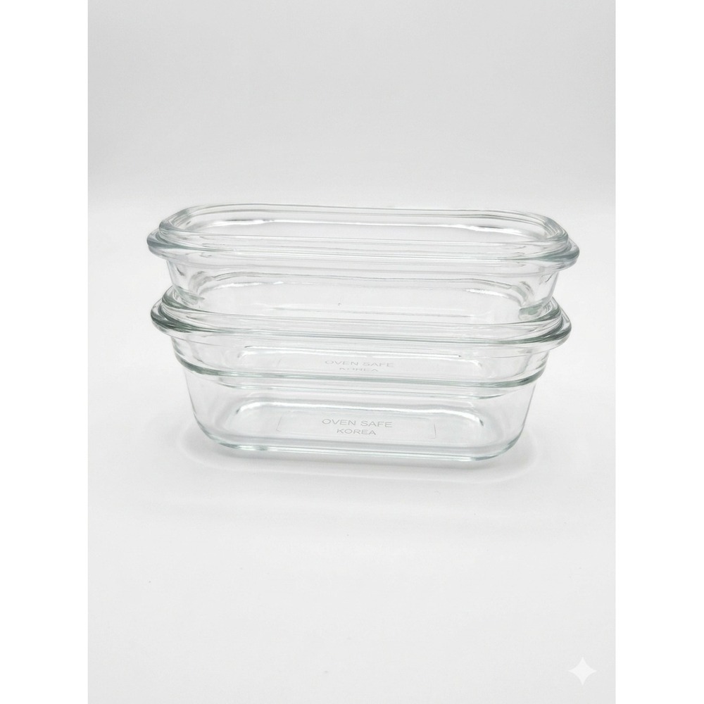 Glasslock OCST-015 Tempered Glass Food Storage Containers Set of 2‎ Korea Clear